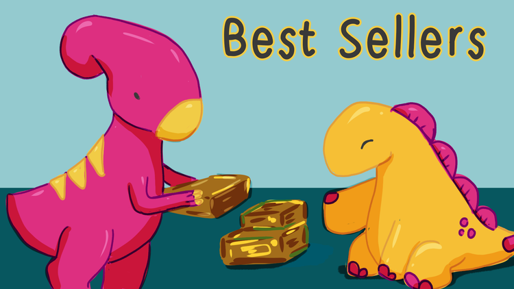 Top-rated geeky gifts including badges, stickers, and eco-friendly babywear loved by customers