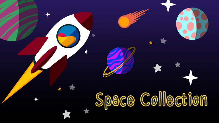 Space-themed t-shirts, stickers, and mugs for kids and aspiring astronauts