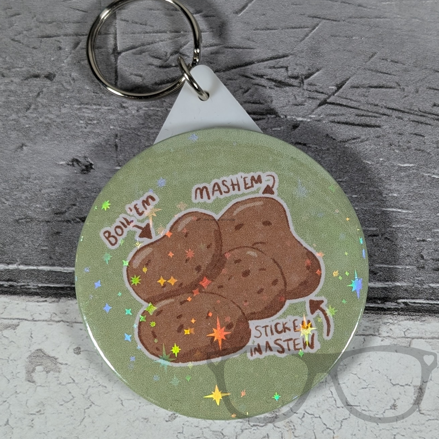 Potato Sparkly keyring