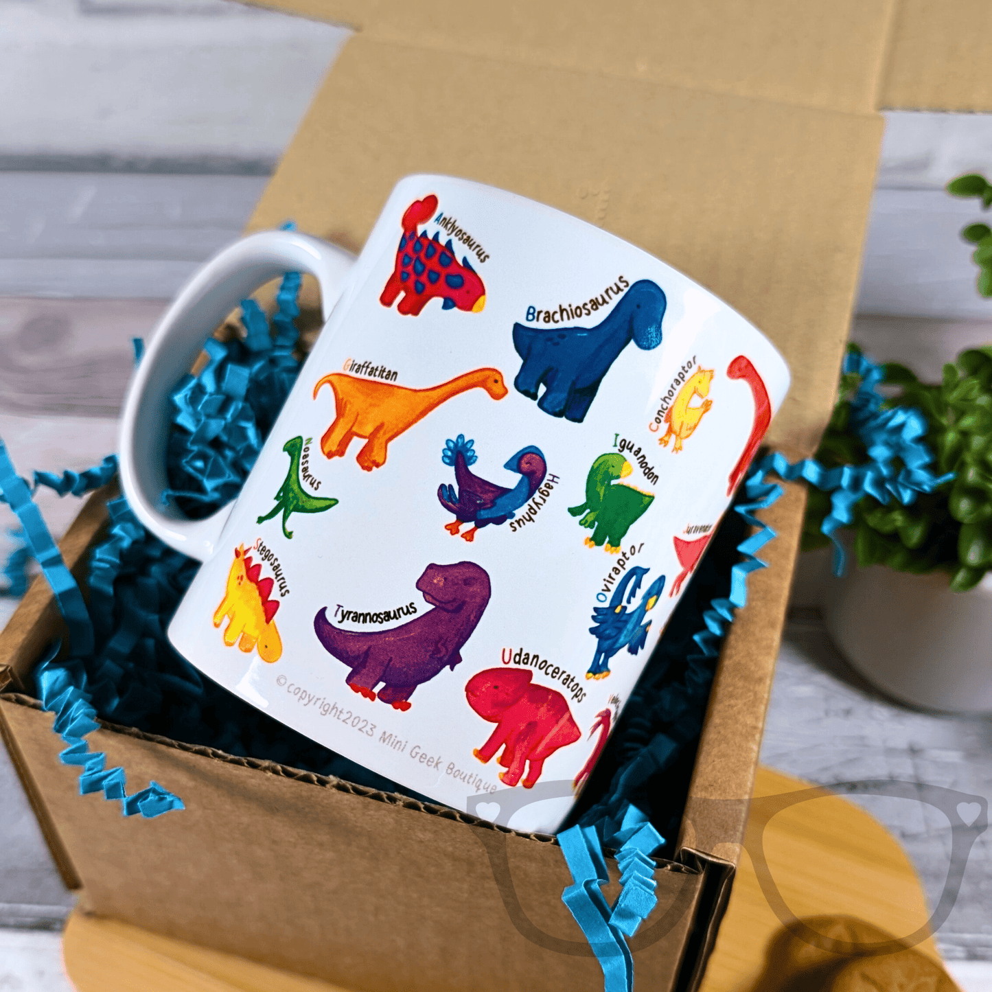 A to Z of dinosaurs ceramic 11oz mug - Mini Geek Boutique