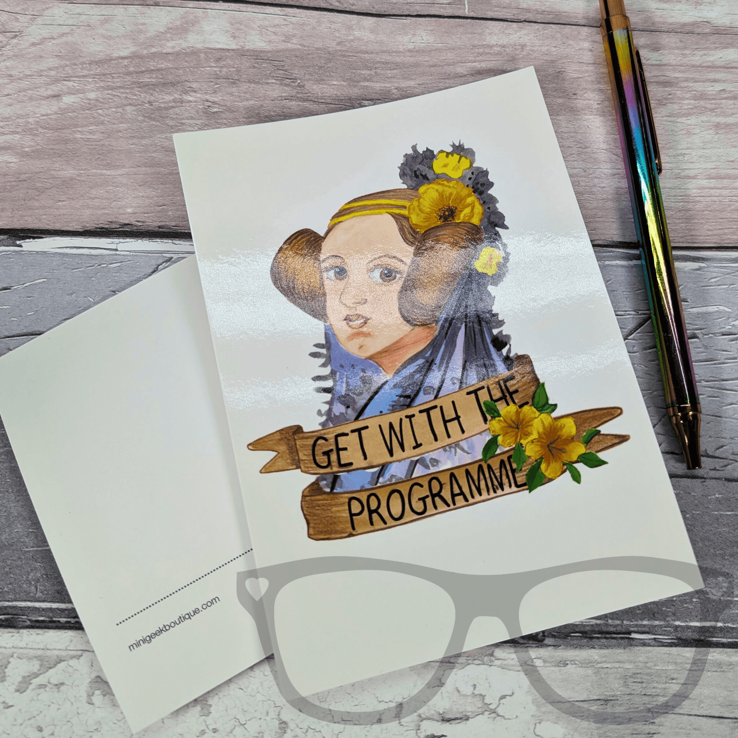 Ada Lovelace "Get with the Programme" Posctard - Mini Geek Boutique