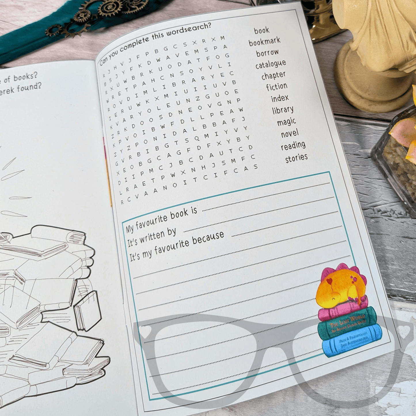 Adventures of Derek and Irene Issue 6: Derek & Irene Discover the Magic of Reading - Colouring & Puzzle Zine for Kids - Mini Geek Boutique