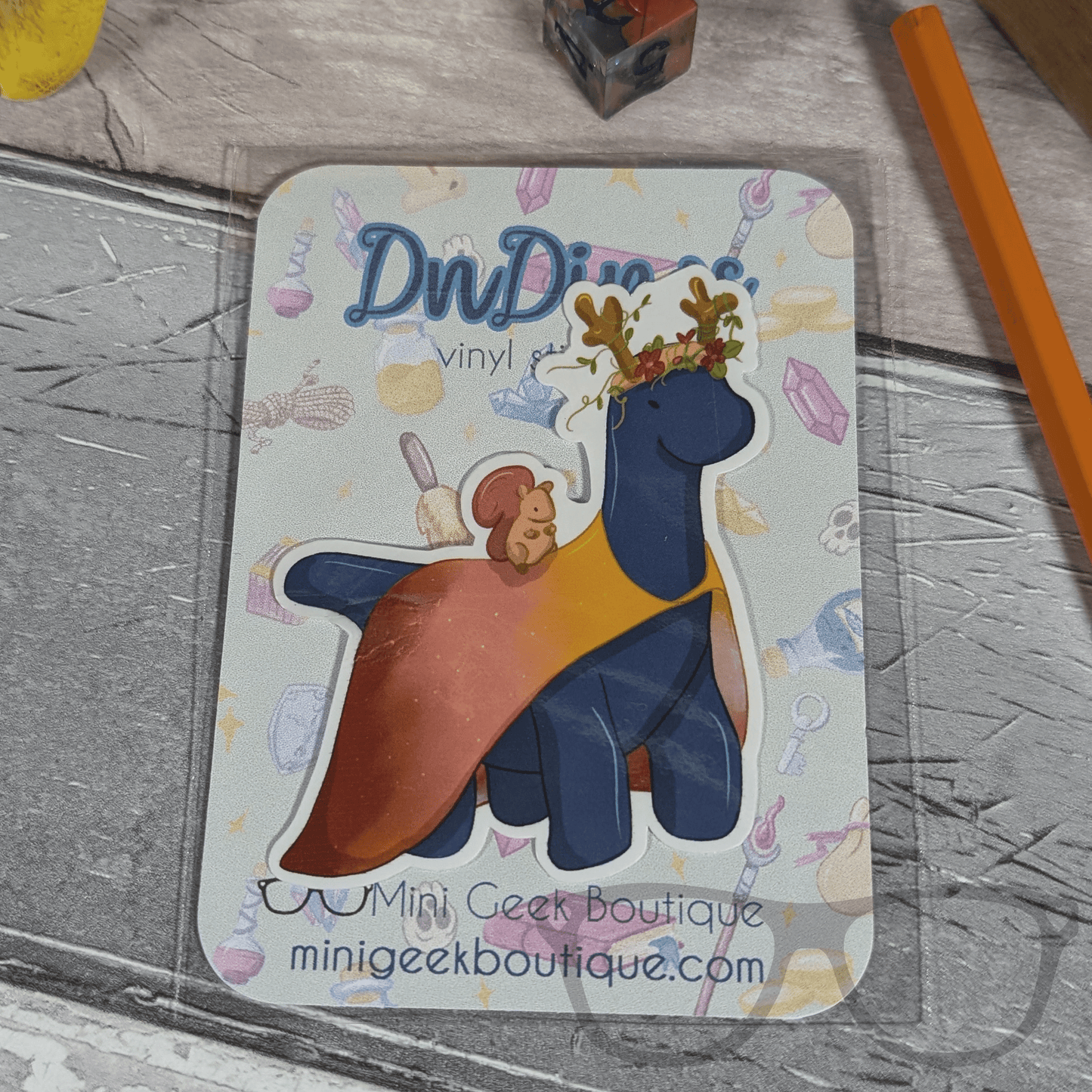 Brenda the Druid Brachiosaurus Dinosaur Vinyl Sticker - Mini Geek Boutique
