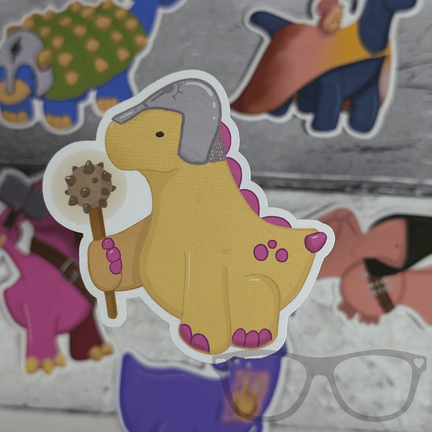Derek the Cleric Stegosaurus Vinyl Sticker - TTRPG Dinosaur Healer Design - Mini Geek Boutique