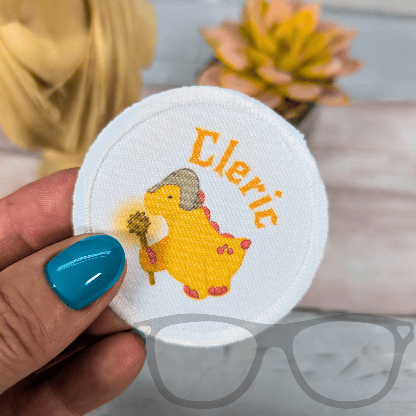 Derek the Stegosaurus Cleric Patch - Mini Geek Boutique
