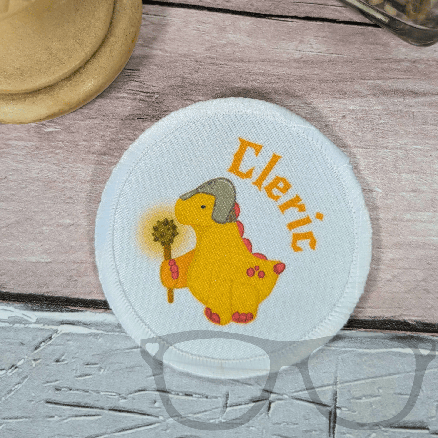 Derek the Stegosaurus Cleric Patch - Mini Geek Boutique