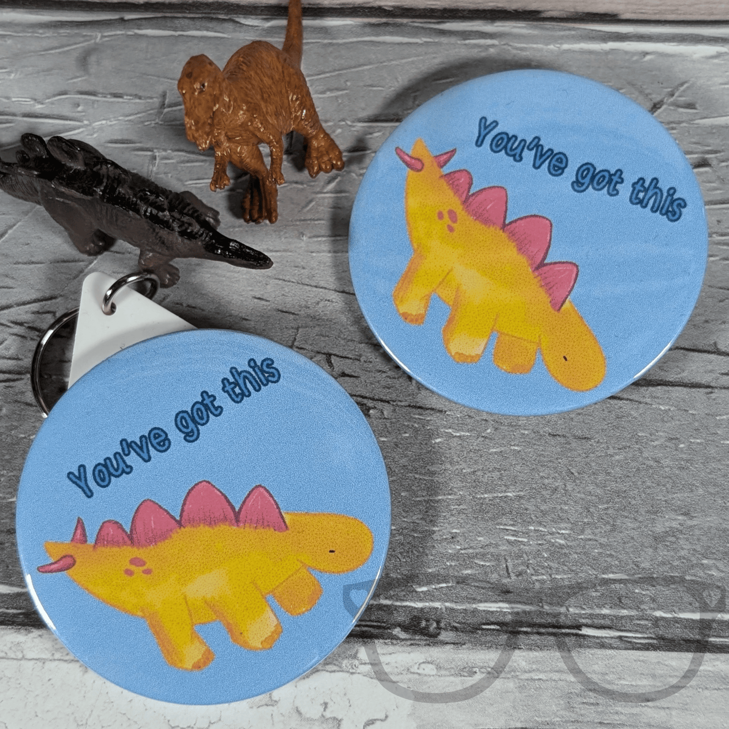 Derek The Stegosaurus "You've Got This" 58mm Badge or Keyring - Mini Geek Boutique
