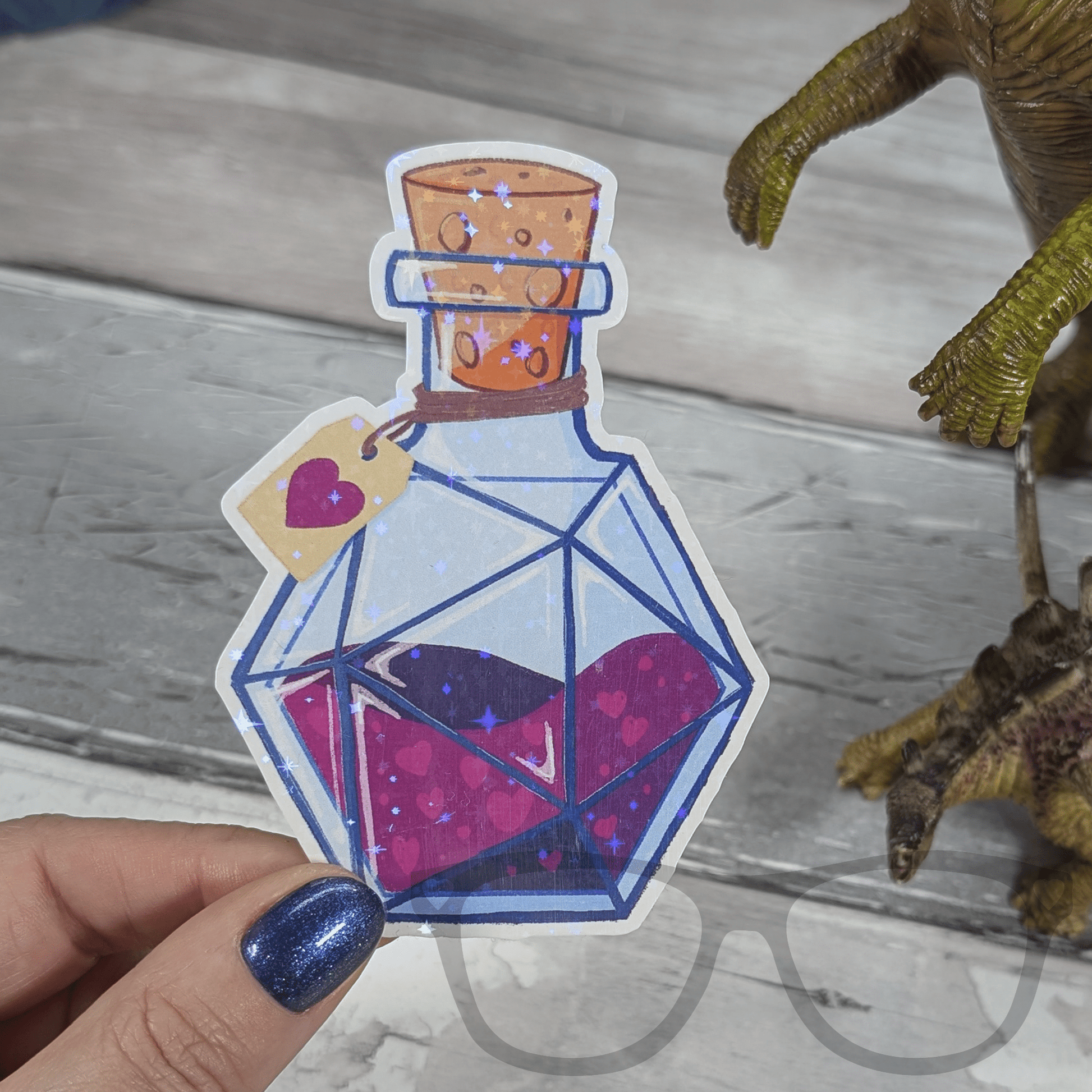 Exclusive sparkling potion bottle  sticker part of the Dinos and Dice Bundle Letter box Activity box - Mini Geek Boutique