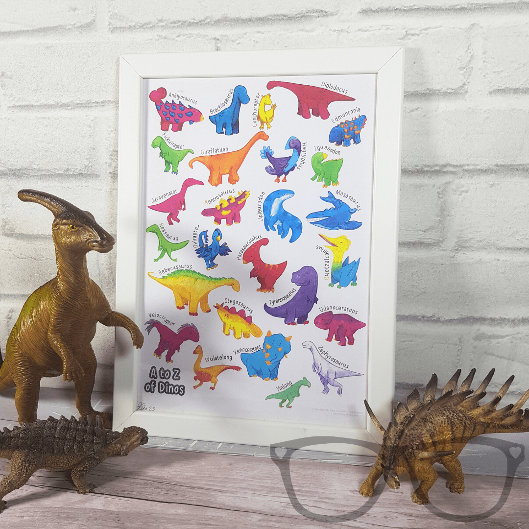 Dinosaur A to Z Art Print - Mini Geek Boutique