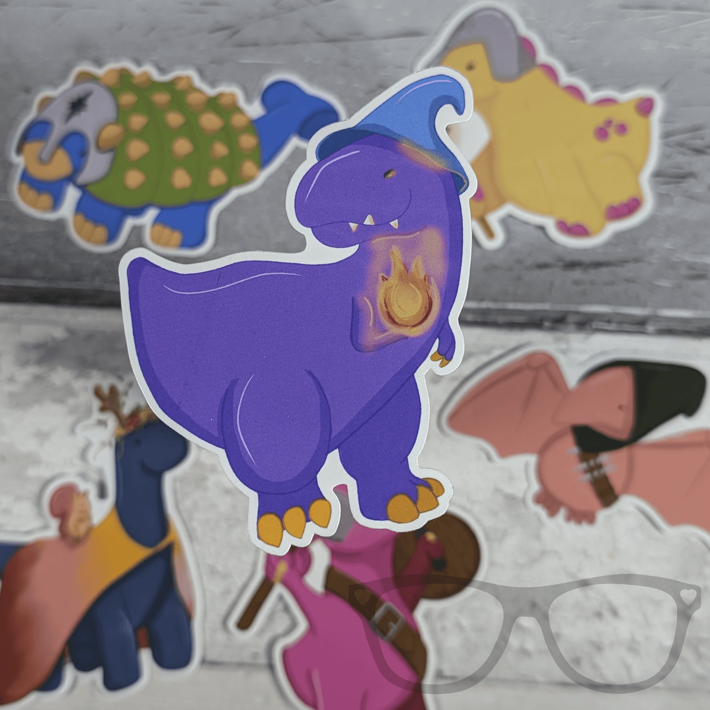 Dinosaur vinyl sticker Mr Bolan the T.rex Wizard - Mini Geek Boutique