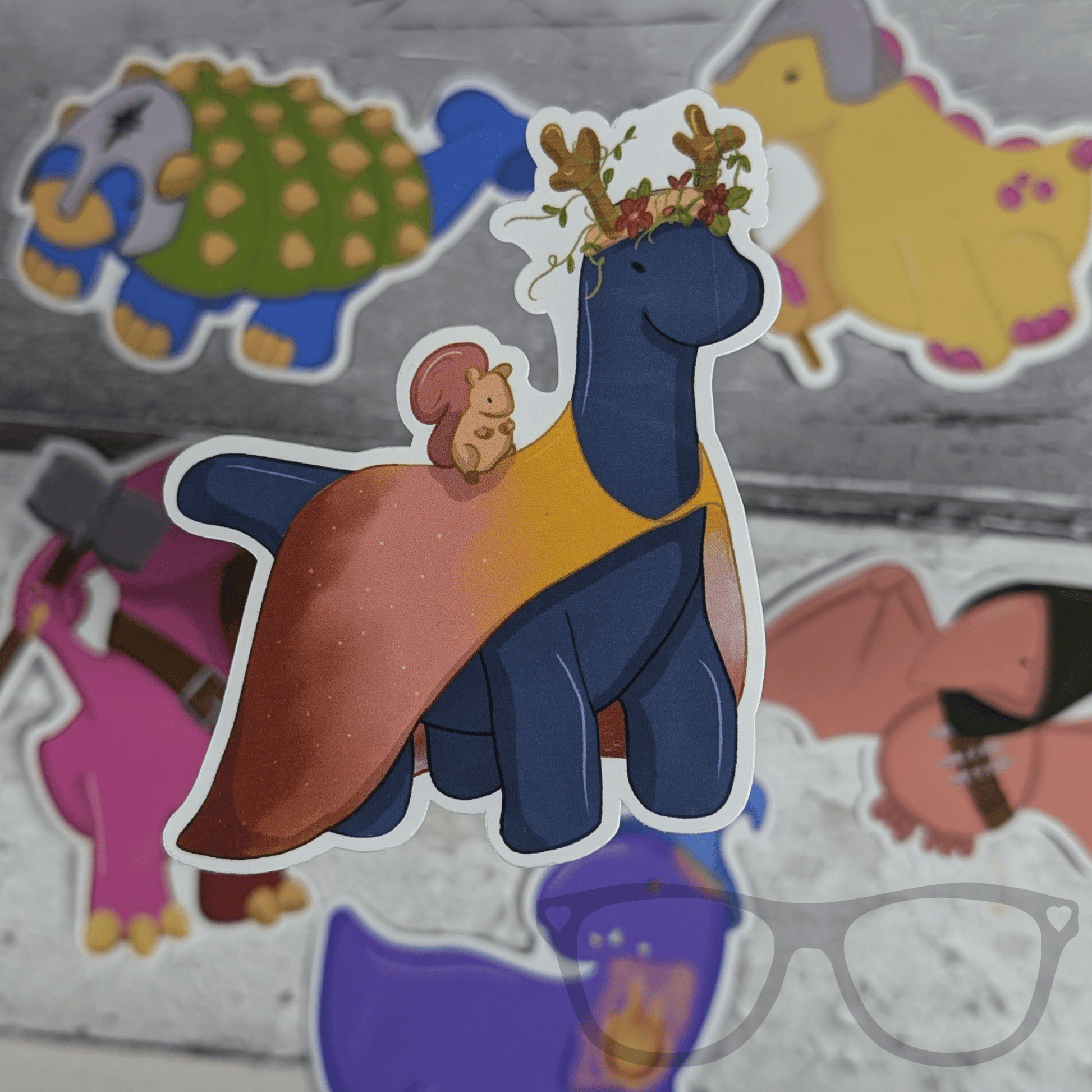Brenda the Brachiosaurus druid DnD vinyl sticker