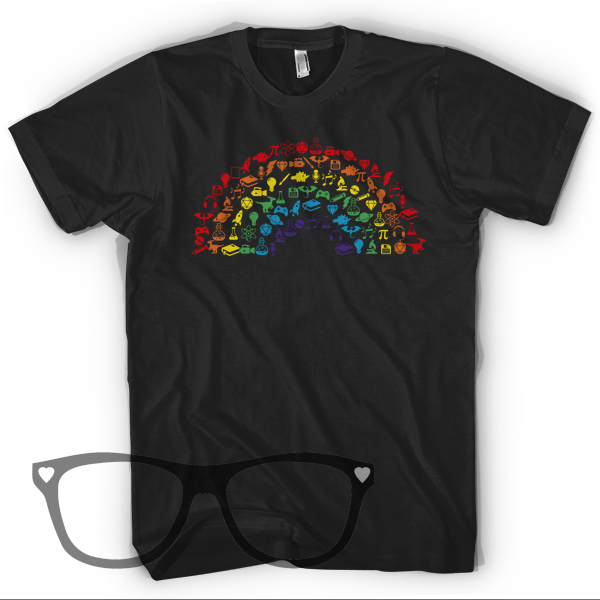 Geek Pride Rainbow T-shirt – Show Off Your Geeky Passions in Style - Mini Geek Boutique