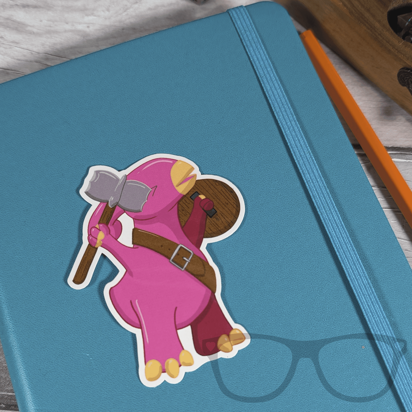 Irene the Barbarian Parasaurolophus Vinyl Sticker – A Fierce Dinosaur for Tabletop Gaming Fans - Mini Geek Boutique