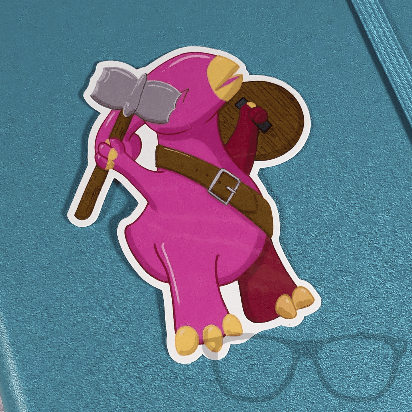 Irene the Barbarian Parasaurolophus Vinyl Sticker – A Fierce Dinosaur for Tabletop Gaming Fans - Mini Geek Boutique
