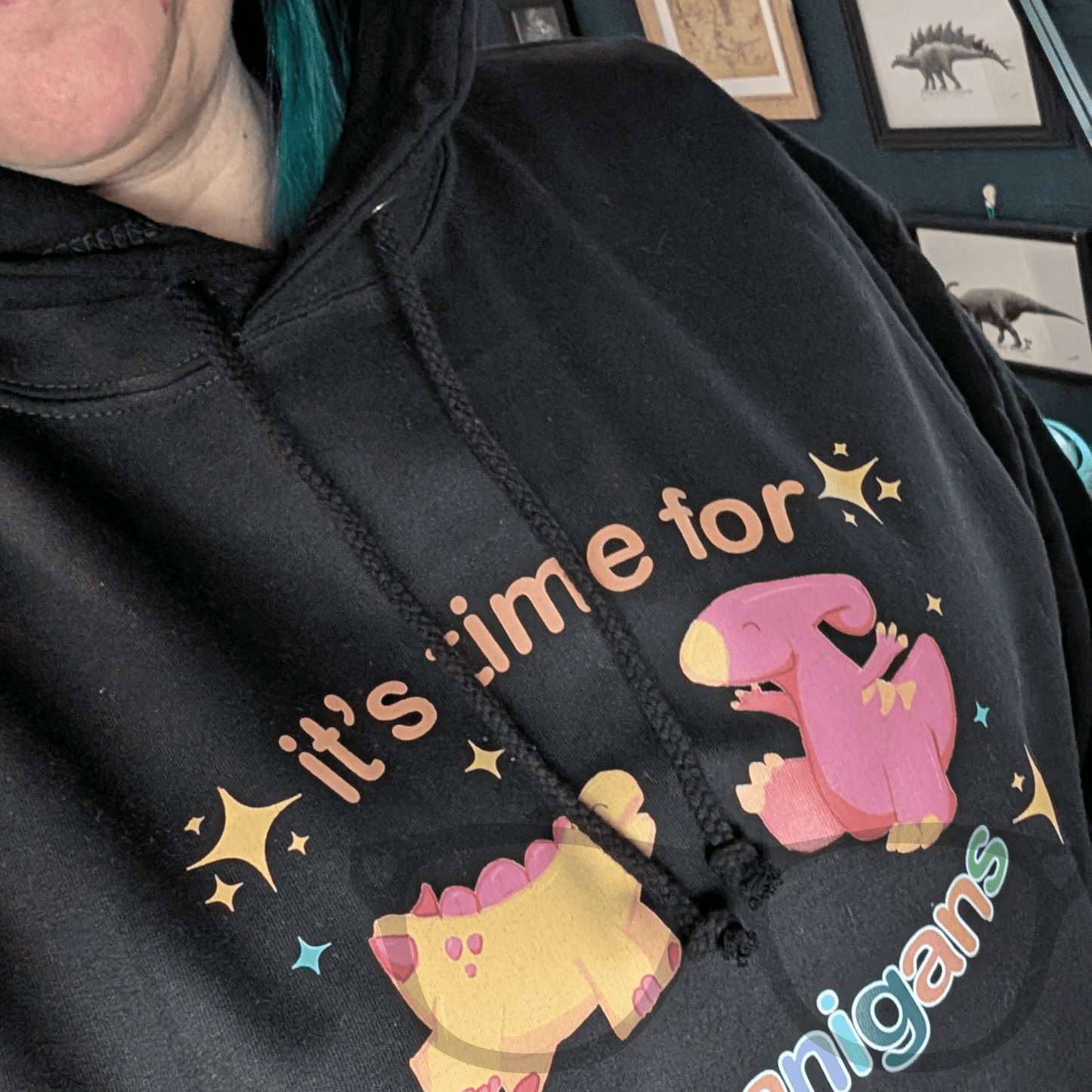 It’s Time for Shenanigans! Dino Hoodie - Mini Geek Boutique