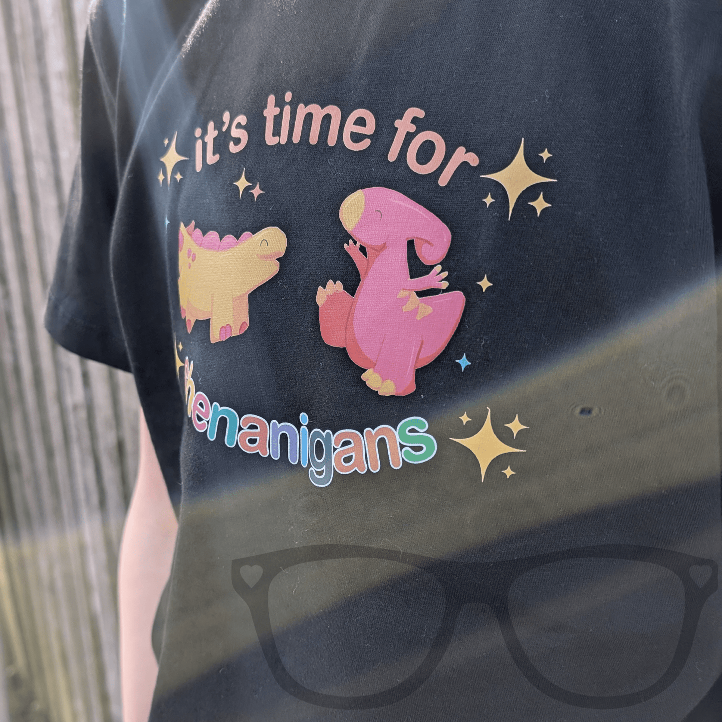 It’s Time for Shenanigans! Organic Dinosaur T-Shirt - Mini Geek Boutique