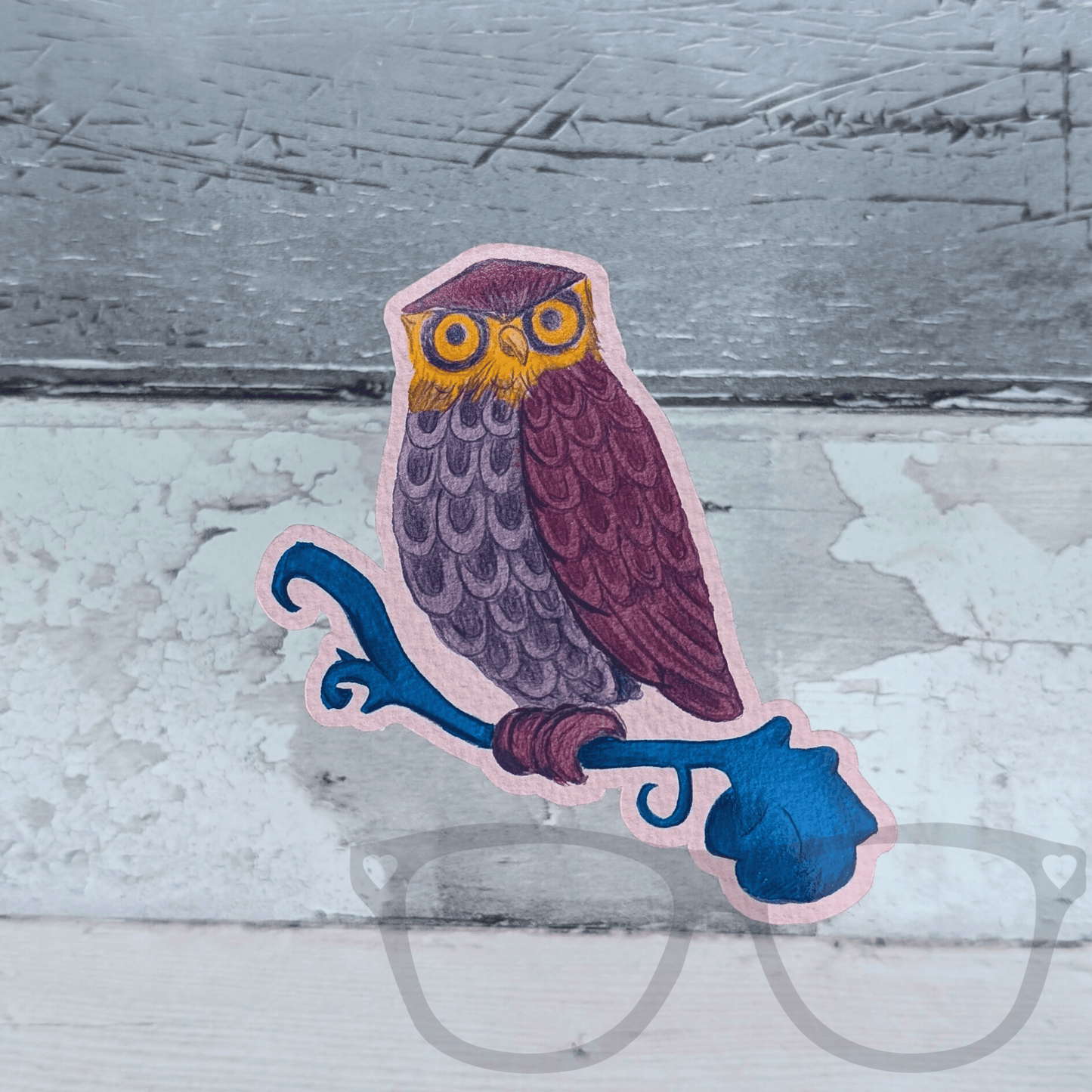 Medieval Owl Glossy Die Cut Vinyl Sticker - Mini Geek Boutique