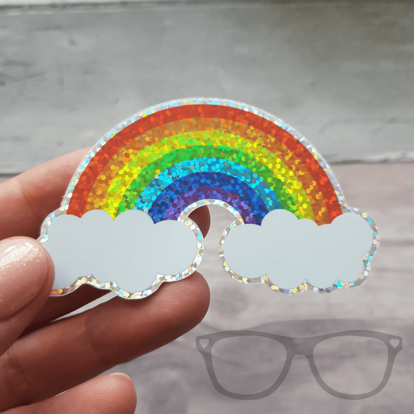 Rainbow glitter sticker - Mini Geek Boutique