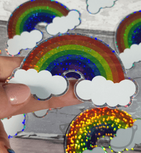 Rainbow glitter sticker - Mini Geek Boutique
