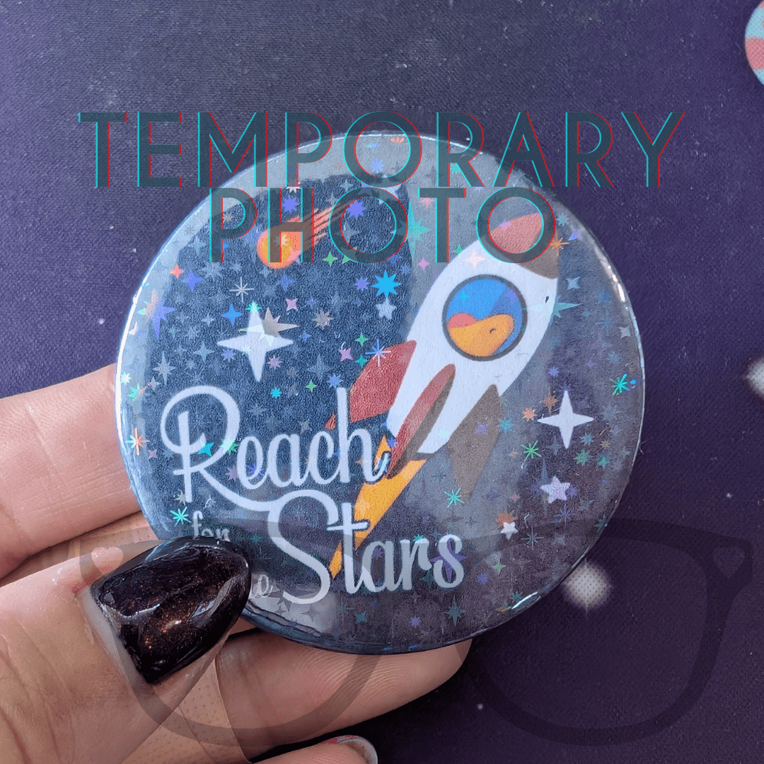 Reach for the Stars badge or Keyring - Mini Geek Boutique