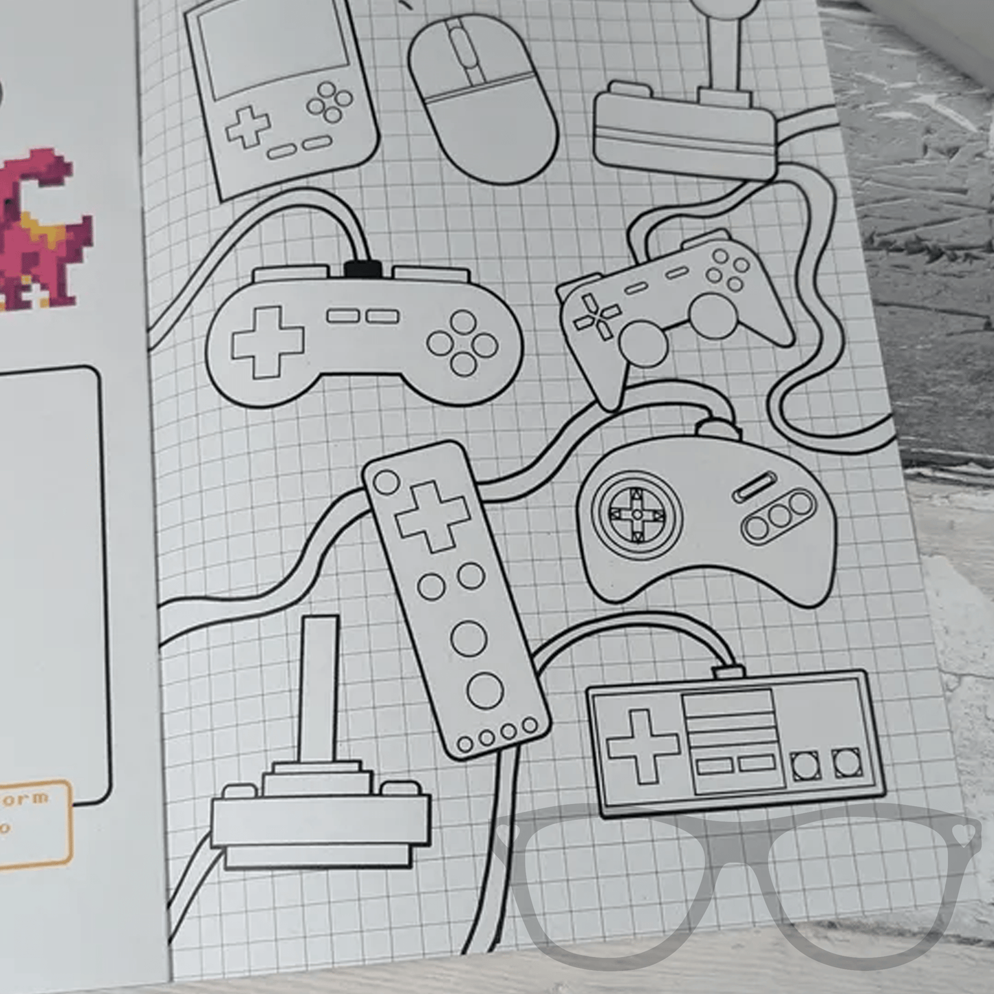 Retro Video Game Adventures Zine - Issue 8: Derek & Irene's Dinosaur Fun, Colouring, Puzzles & Pixelated Character Creation - Mini Geek Boutique
