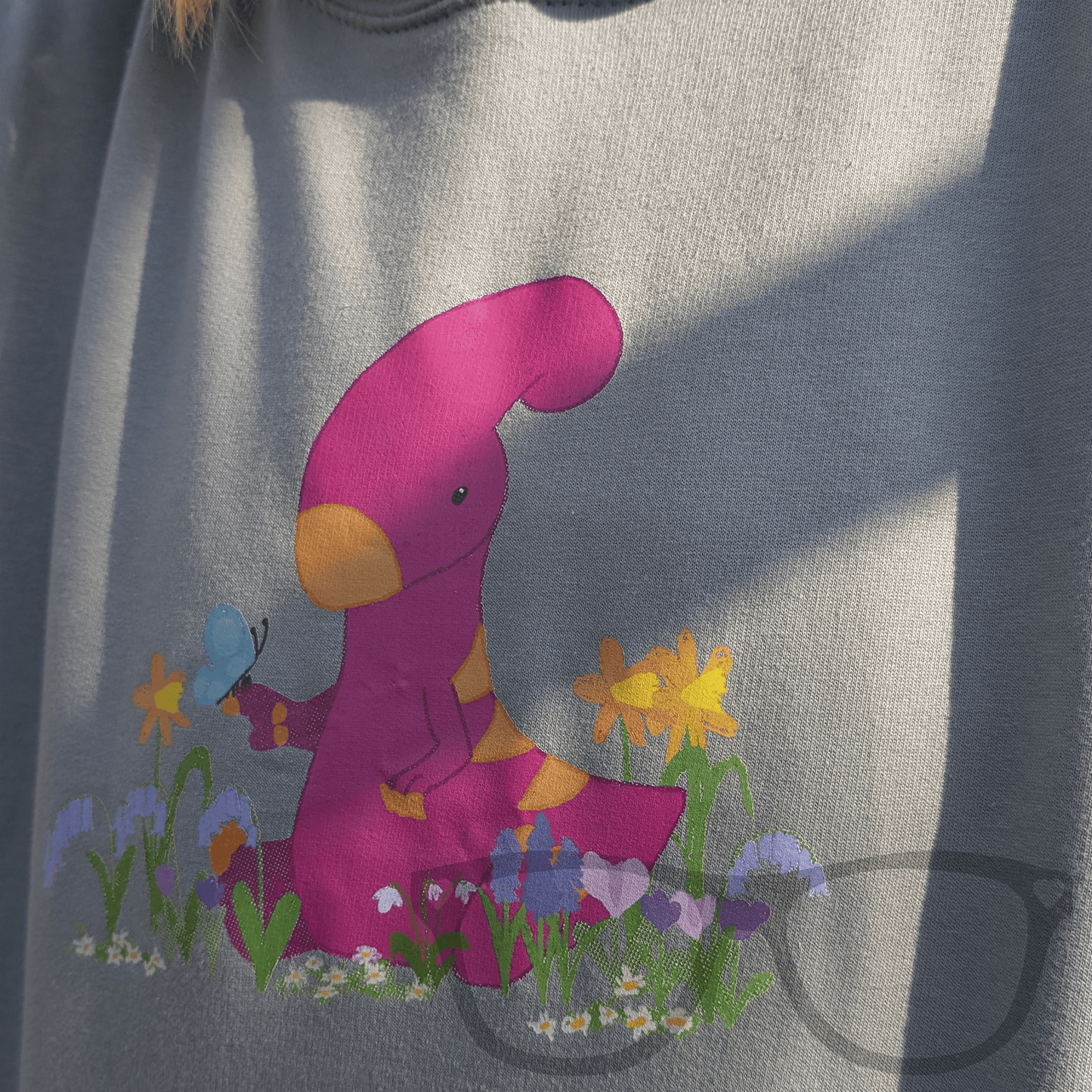 Spring time Dinosaur Hoodie with Irene the Parasaurolophus - Mini Geek Boutique