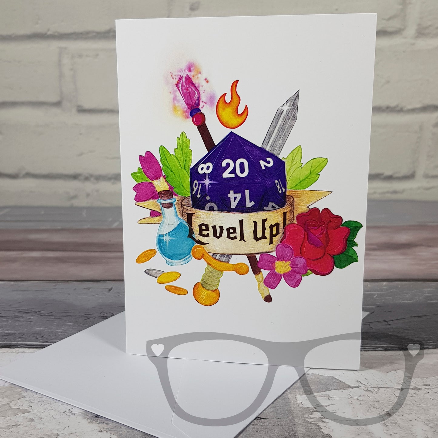 Level Up DnD Greetings Card - Mini Geek Boutique