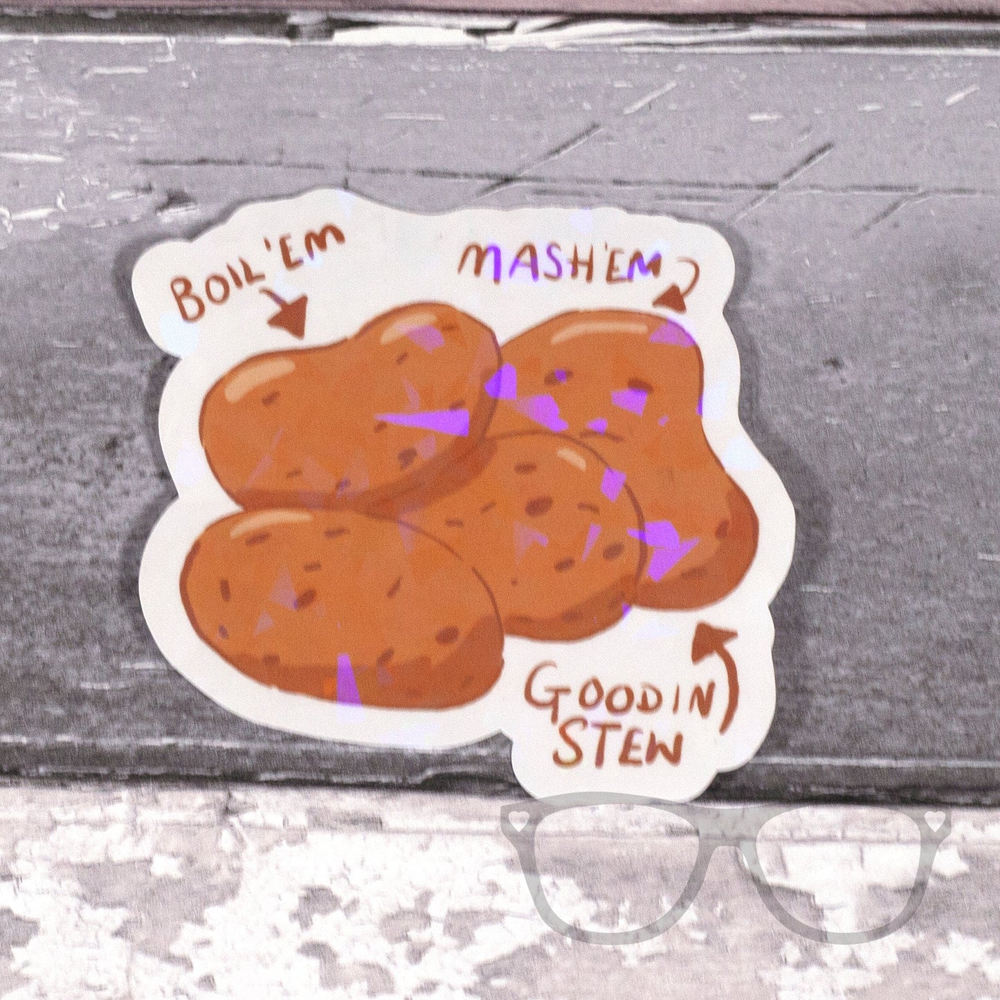 Potato Sparkly Sticker - Mini Geek Boutique