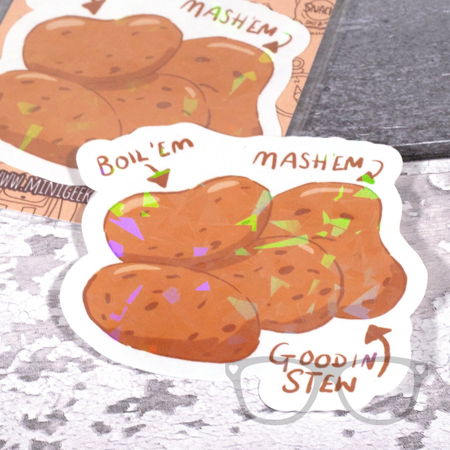 Potato Sparkly Sticker - Mini Geek Boutique