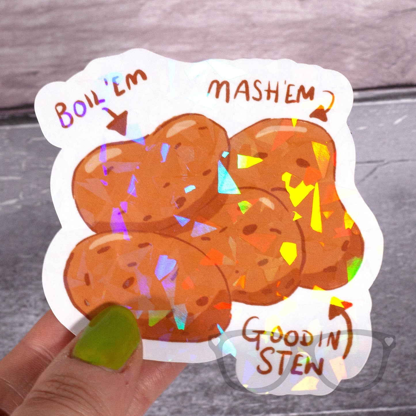 Potato Sparkly Sticker - Mini Geek Boutique