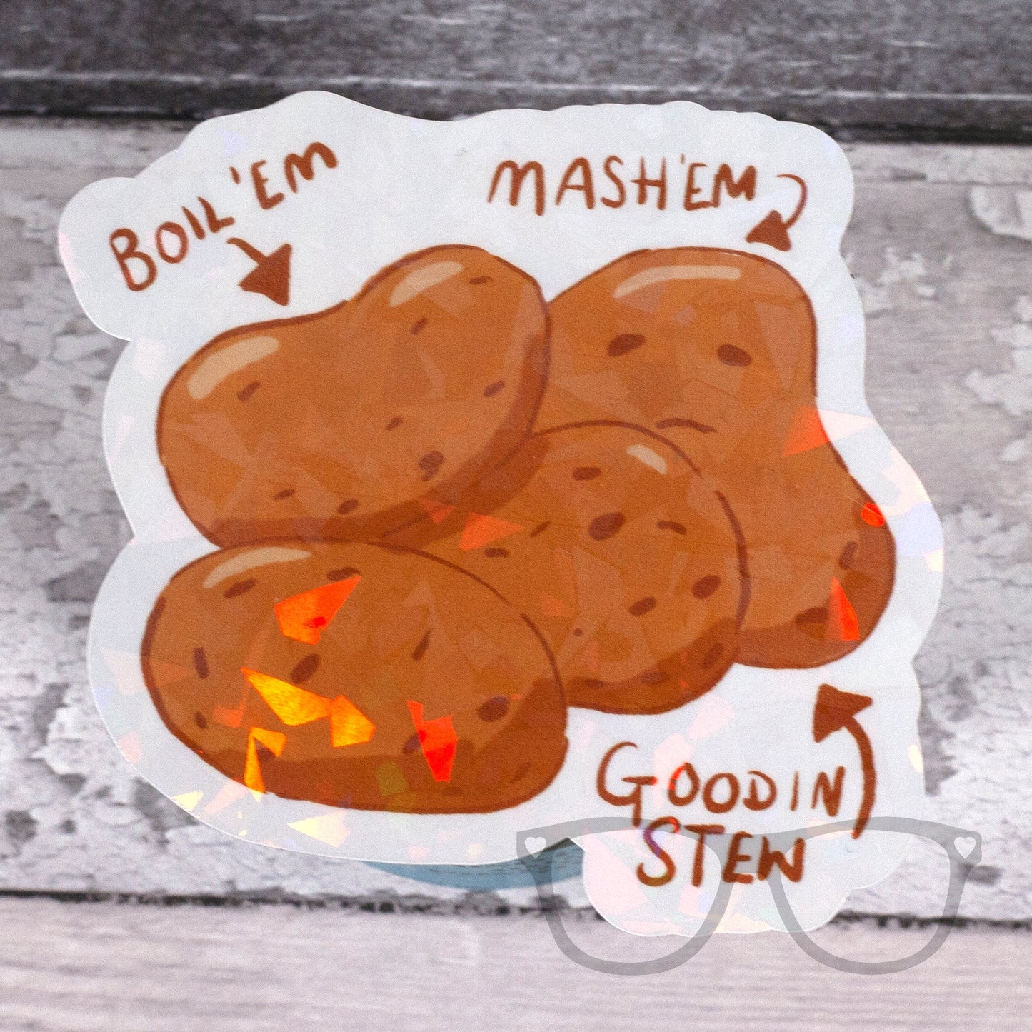 Potato Sparkly Sticker - Mini Geek Boutique