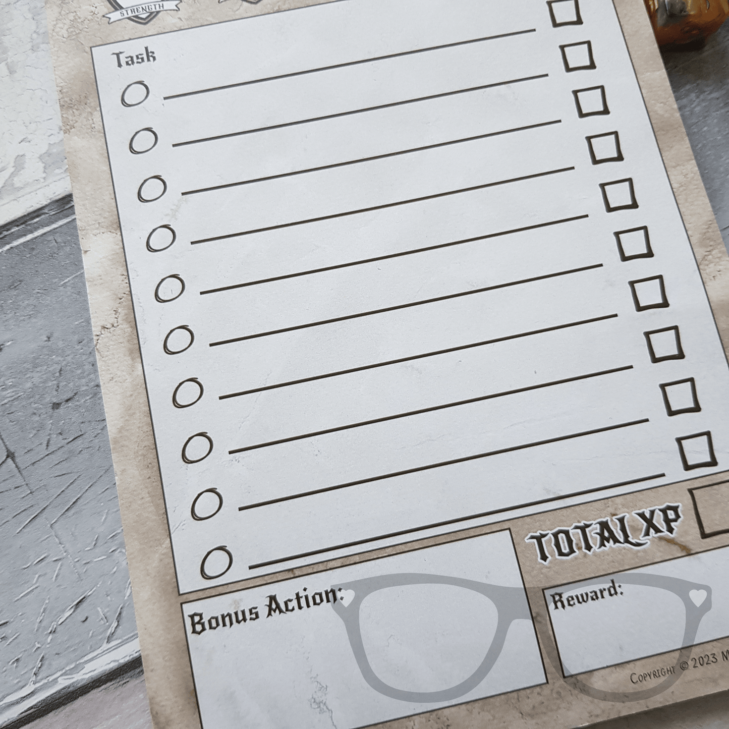 To - do list notepad Fantasy RPG A5 - Mini Geek Boutique