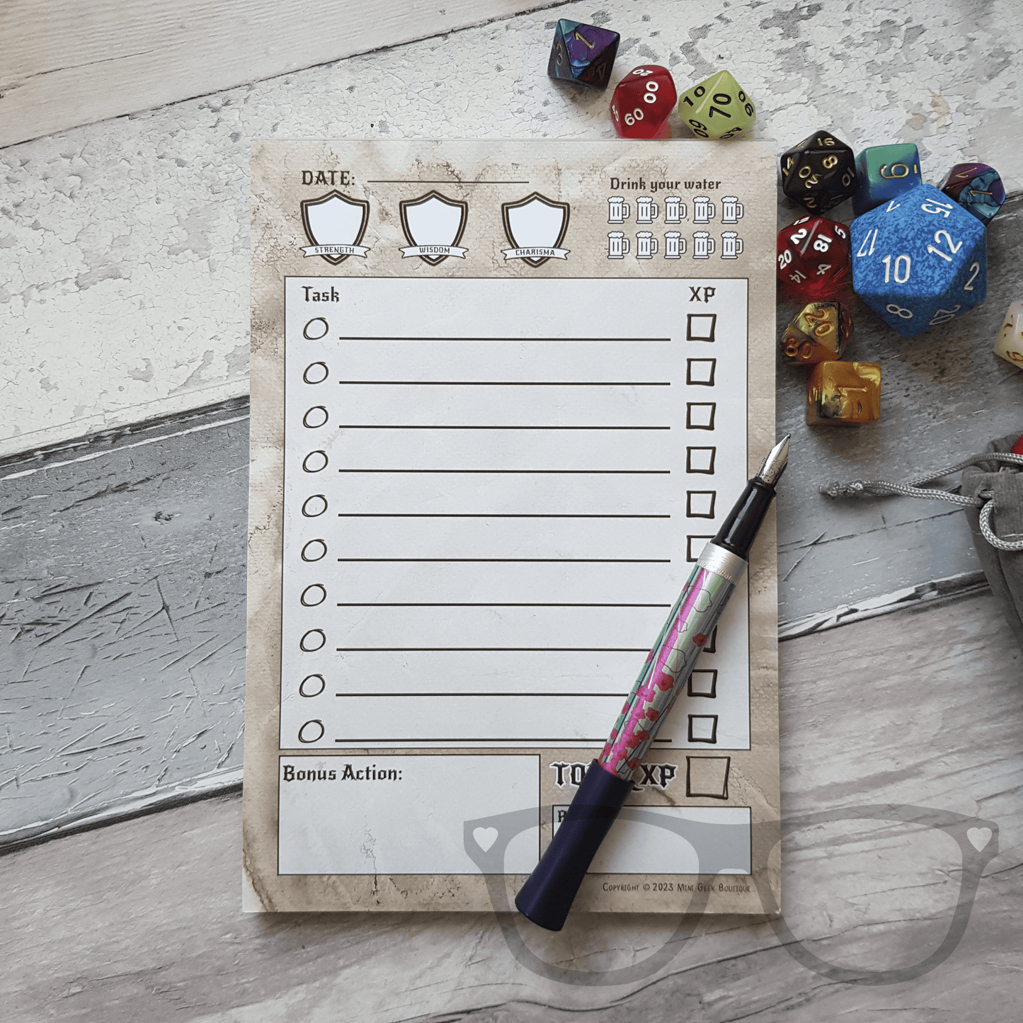 To - do list notepad Fantasy RPG A5 - Mini Geek Boutique
