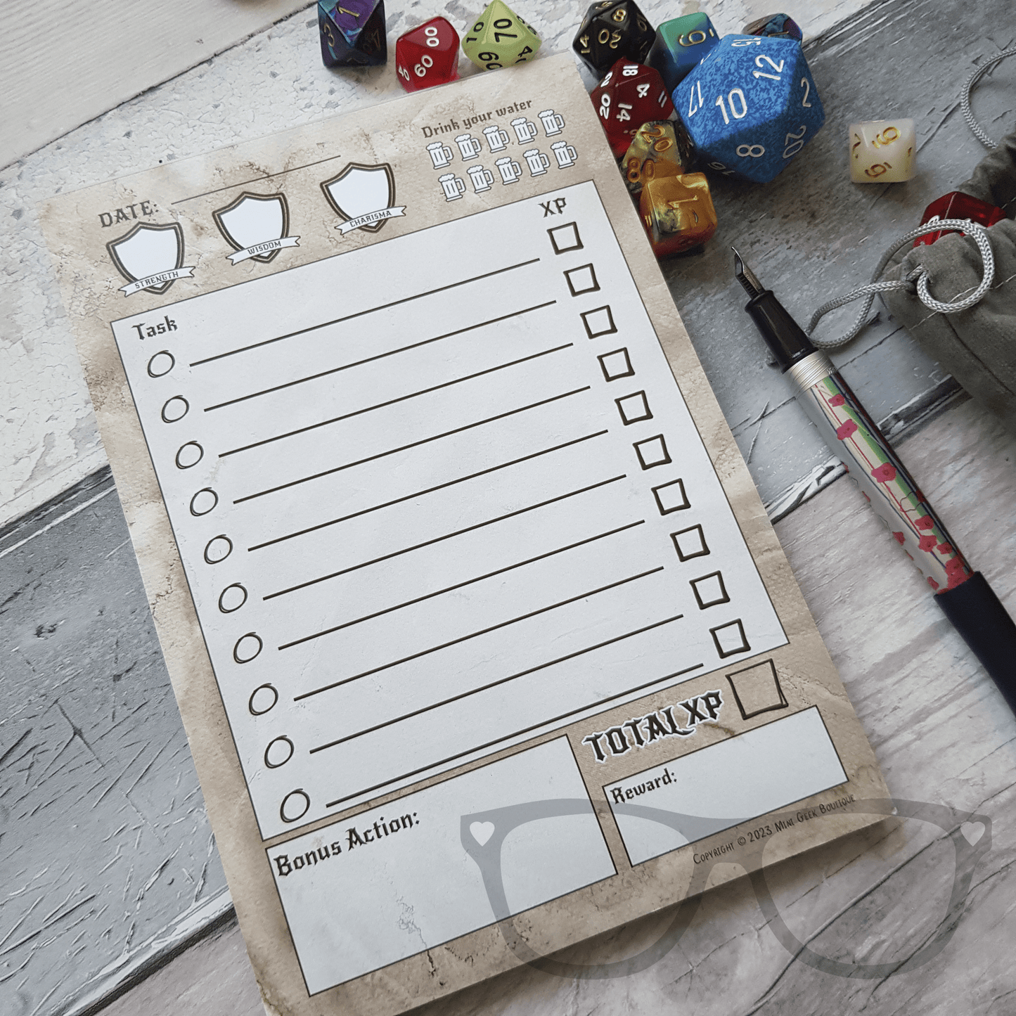 To - do list notepad Fantasy RPG A5 - Mini Geek Boutique