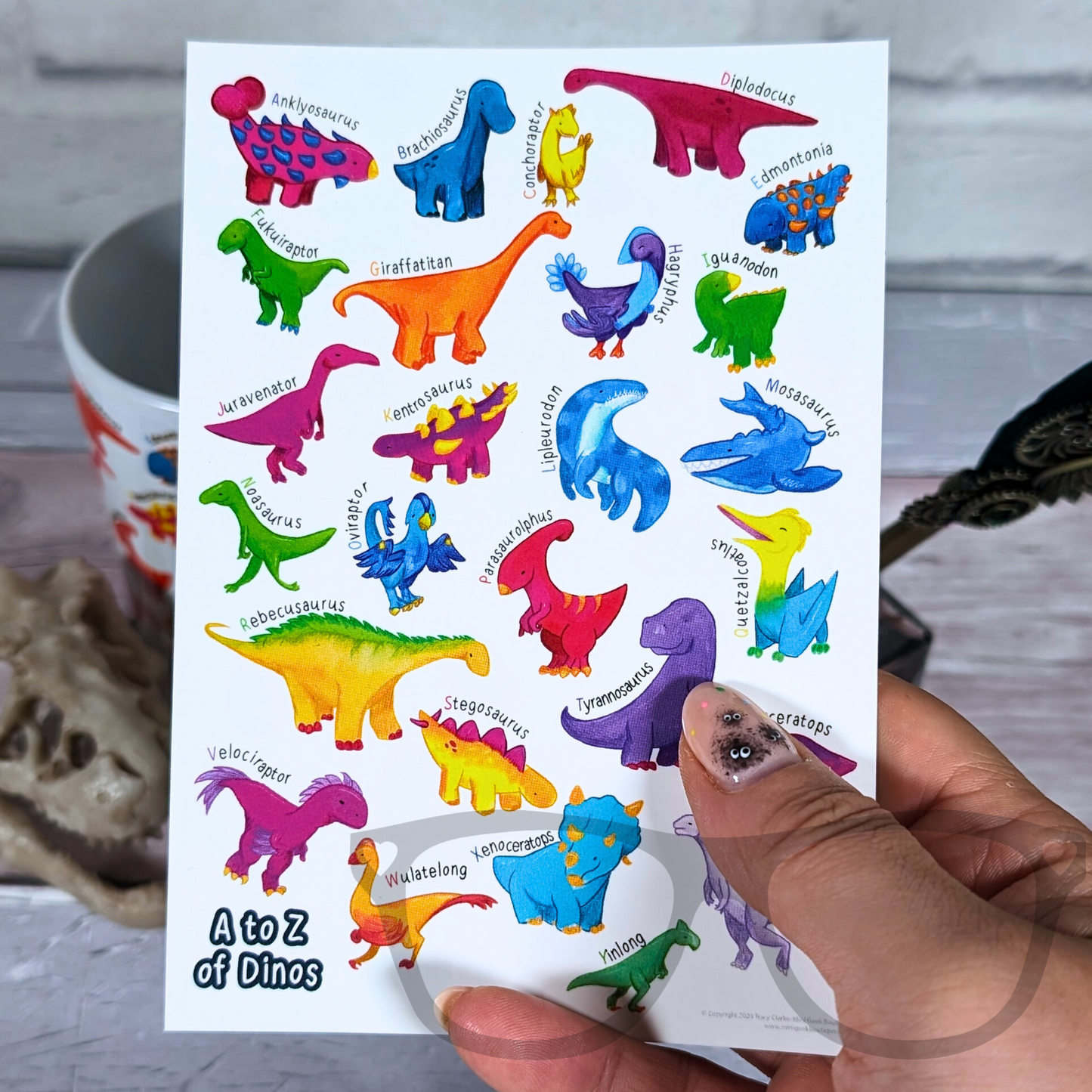 A to Z of Dinosaurs Postcard - Mini Geek Boutique