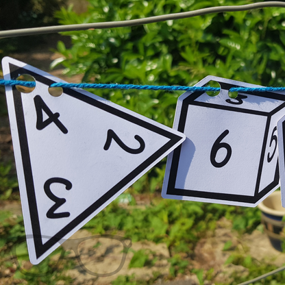 Close up of Dice colour in bunting kit - 