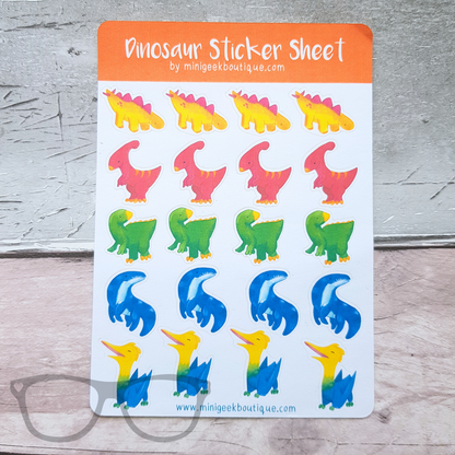 Dinosaur Sticker Sheet - Mini Geek Boutique