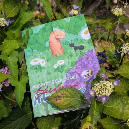 A photo showing the front cover of issue 13 the gardening issue of the adventures of derek and irene