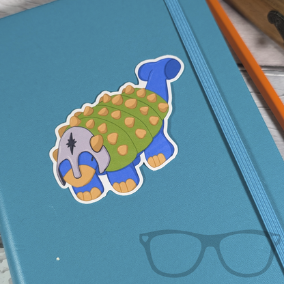 Hank the Tank Paladin Ankylosaurus  on a notebook