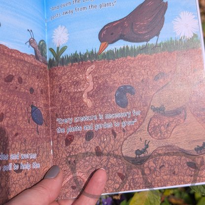 Close up of an open double page showing the detail on the issue 13 gardening zine