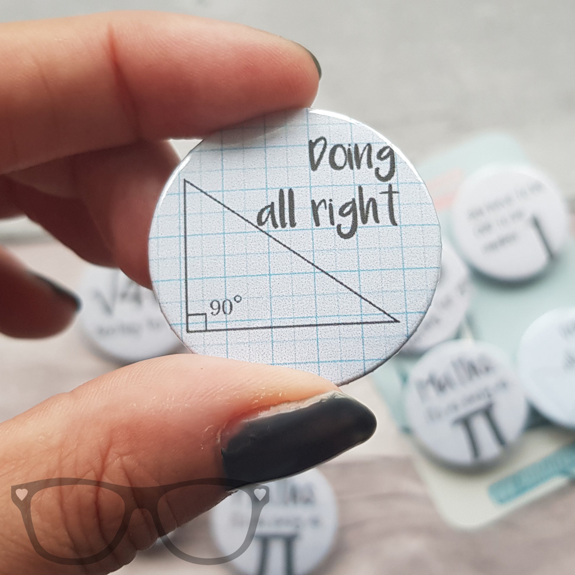 Math pun 4 x 38mm badge set - Mini Geek Boutique