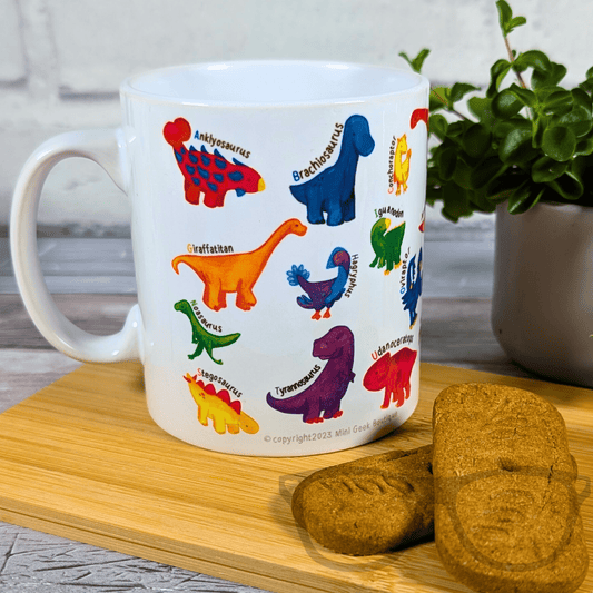 A to Z of dinosaurs ceramic 11oz mug - Mini Geek Boutique