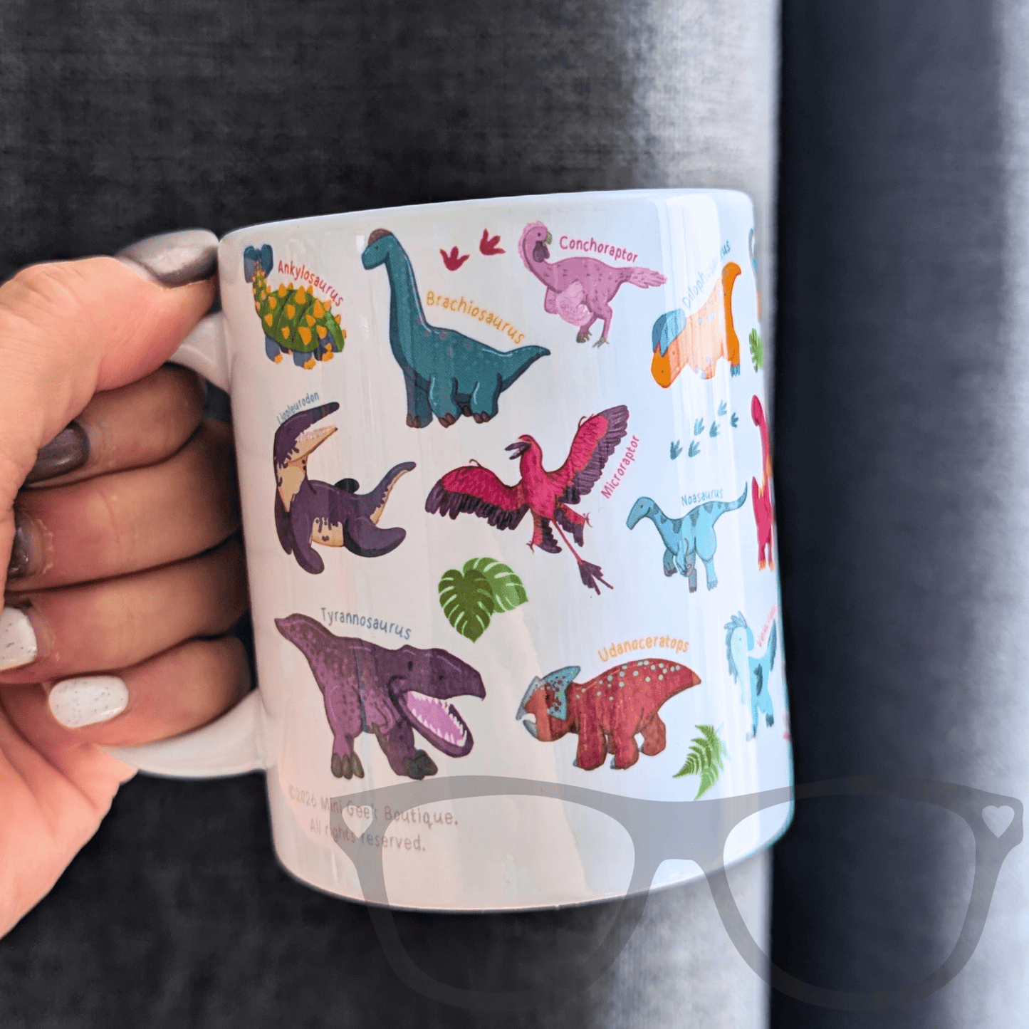 A to Z of dinosaurs ceramic 11oz mug - Mini Geek Boutique