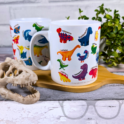 A to Z Dinosaur mug with props