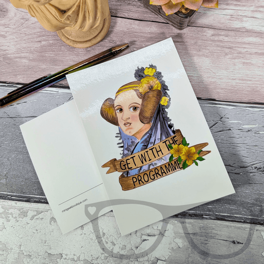 Ada Lovelace "Get with the Programme" Posctard - Mini Geek Boutique