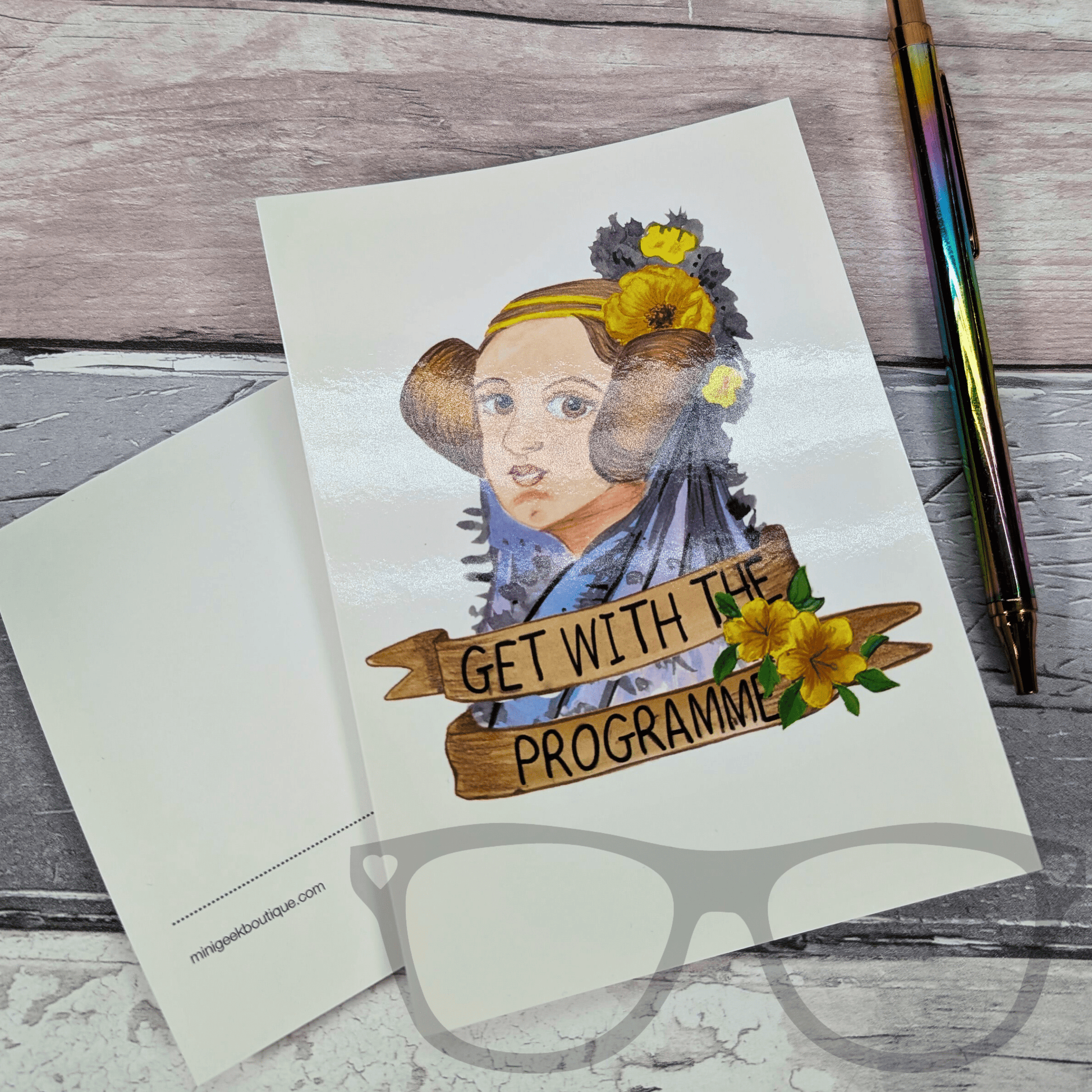 Ada Lovelace "Get with the Programme" Posctard - Mini Geek Boutique