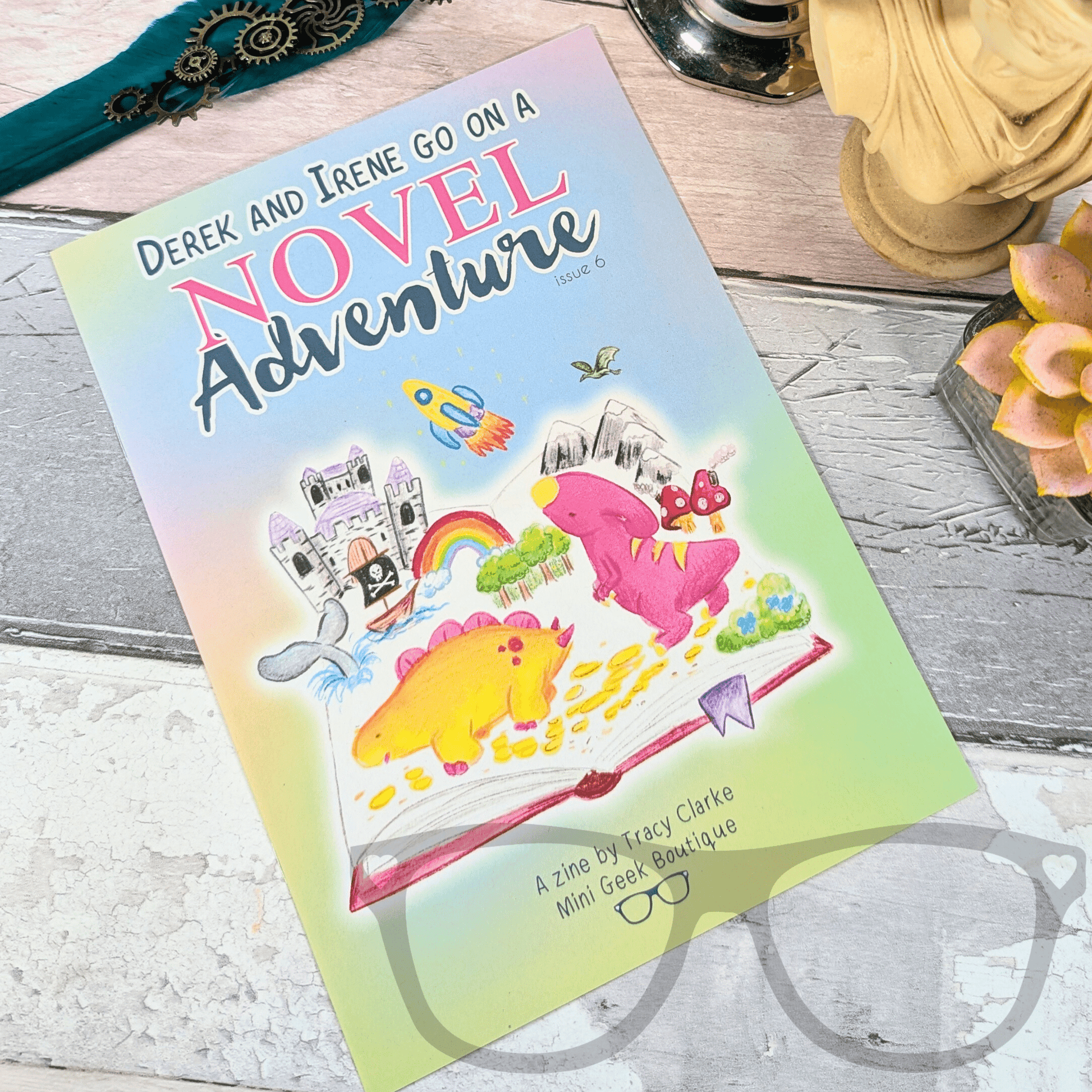 Adventures of Derek and Irene Issue 6: Derek & Irene Discover the Magic of Reading - Colouring & Puzzle Zine for Kids - Mini Geek Boutique