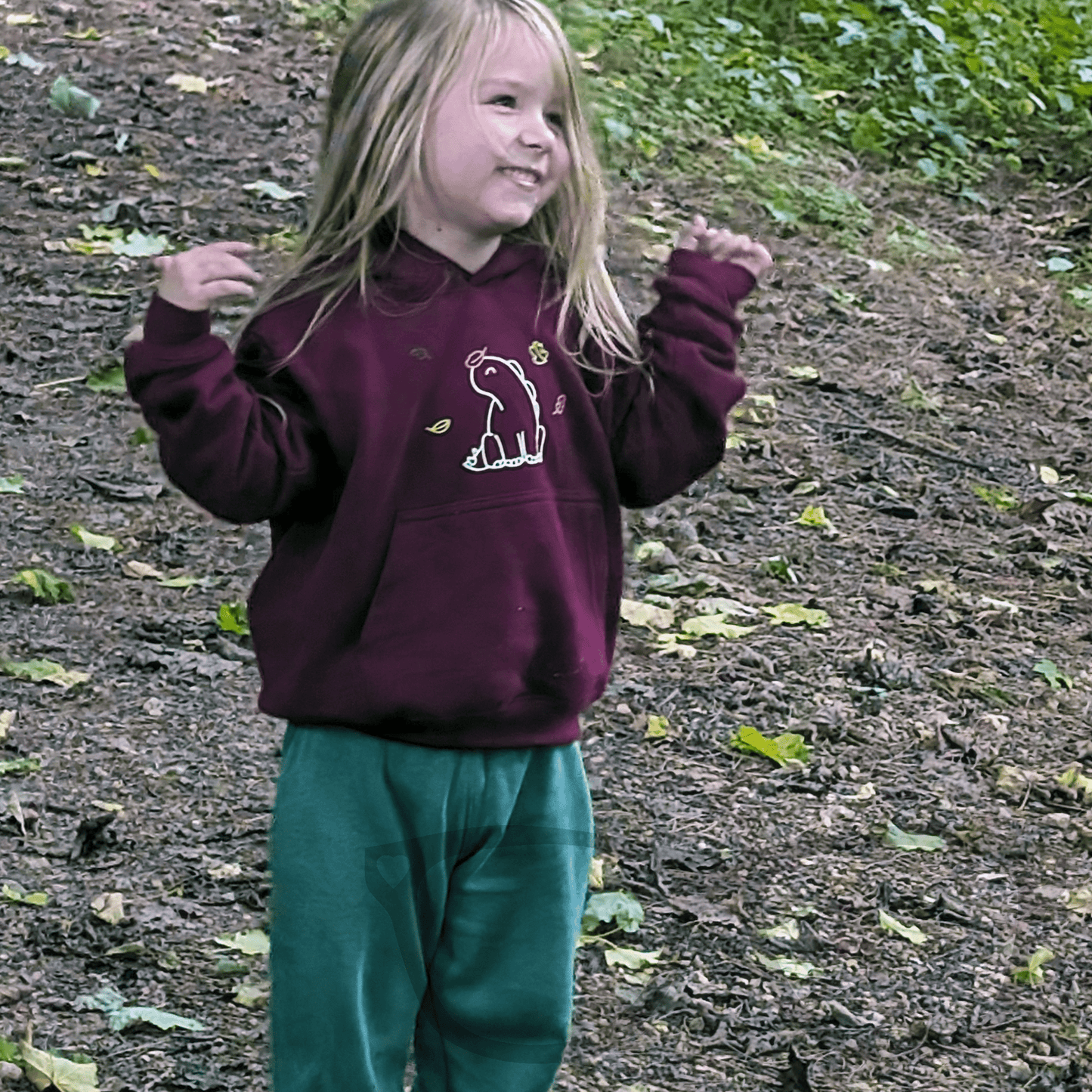 Autumn Leaves Hoodie – Stay Snuggly with Derek the Dinosaur - Mini Geek Boutique