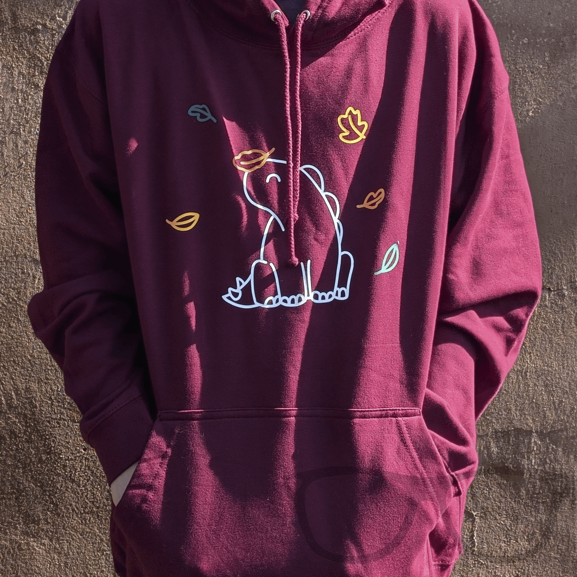 Autumn Leaves Hoodie – Stay Snuggly with Derek the Dinosaur - Mini Geek Boutique