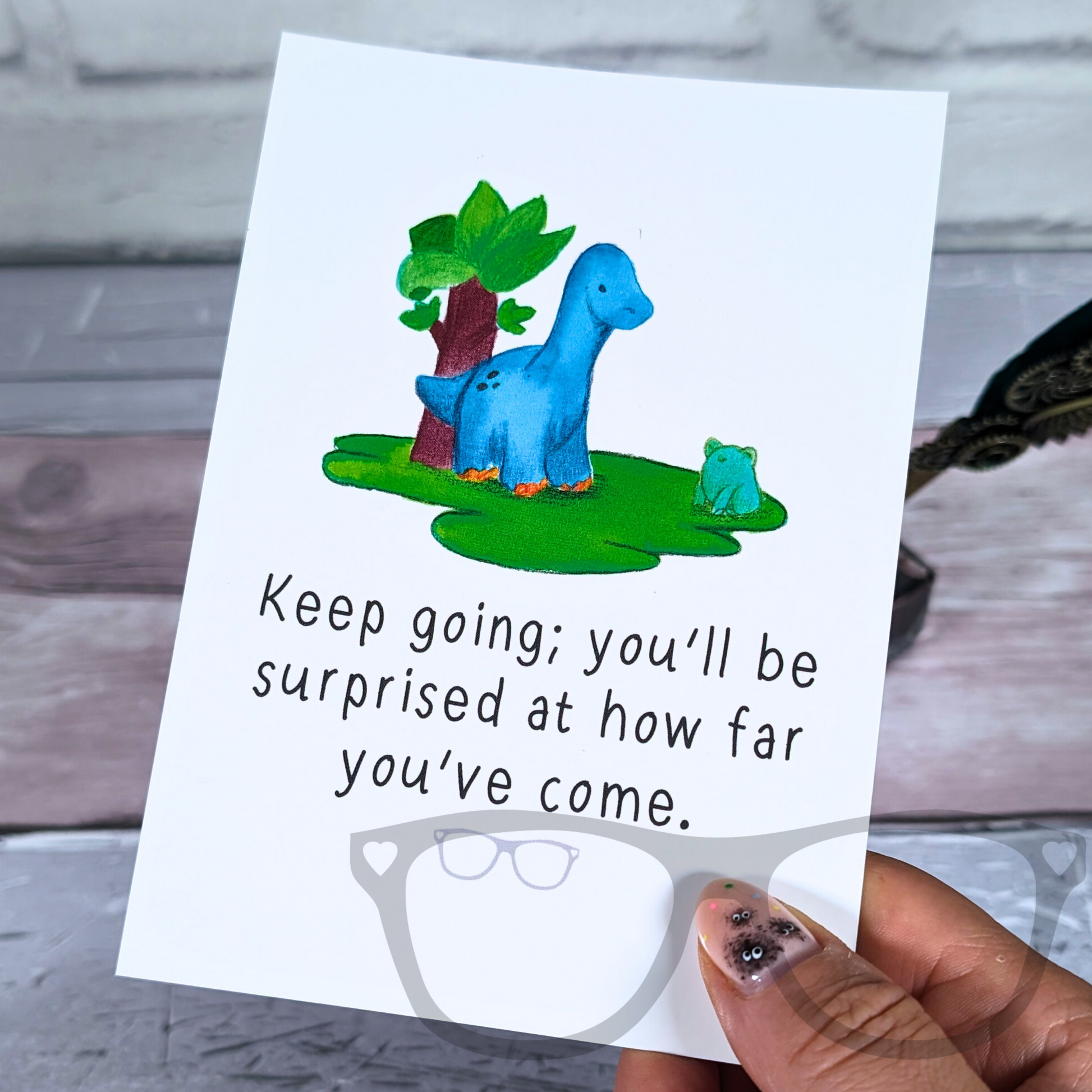 Brenda the Brachiosaurus Postcard "keep Going"